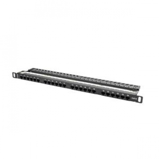 LANBERG PATCH PANEL 24 PORTŮ 0,5U 19" CAT.6 UTP ČERNÝ