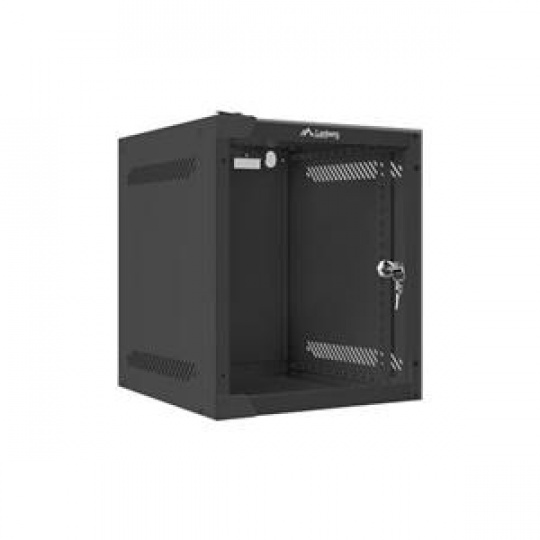 LANBERG RACKOVÁ SKŘÍŇ 10" PRO MONTÁŽ NA STĚNU 6U/280X310 (v rozloženém stavu) S PROSKLENÝMI DVEŘMI ČERNÁ