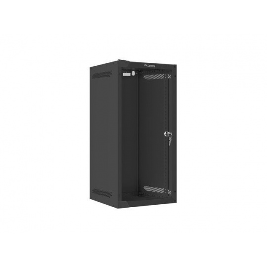 LANBERG RACKOVÁ SKŘÍŇ 10" NÁSTĚNNÁ 12U/280X310 (v rozloženém stavu) S PROSKLENÝMI DVEŘMI ČERNÁ