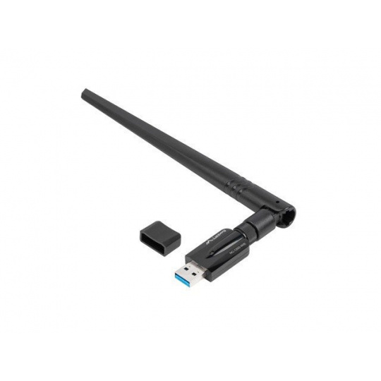 LANBERG USB ADAPTÉR BEZDRÁTOVÁ SÍŤOVÁ KARTA  NC-1200-WIE AC1200 DUAL BAND 1X INTERNÍ + 1X EXTERNÍ ANTÉNA