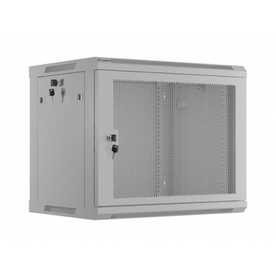 LANBERG 19" RACKOVÁ SKŘÍŇ PRO MONTÁŽ NA STĚNU 9U/600X450 S PERFOROVANÝMI DVEŘMI ŠEDÁ  (PLOCHÉ BALENÍ)