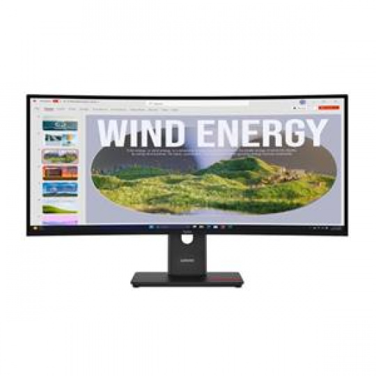 Lenovo LCD ThinkVision T34wd-40 34" curved 3440x1440 VA/6ms/300 cd/m2/3000:1/Repro/HDMI/DP/3xUSB-C/3XUSB/RJ45/Tilt/VESA/černá