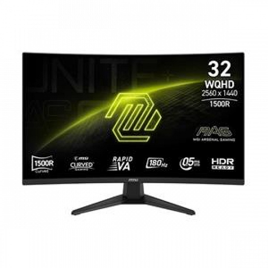 MSI MAG 321CUPDF Gaming monitor 31,5" Rapid VA zakřivený/3840x2160(UHD)/160Hz (320Hz - FHD)/0,5ms/2xHDMI/DP/USB-C/výšk.nast./černá