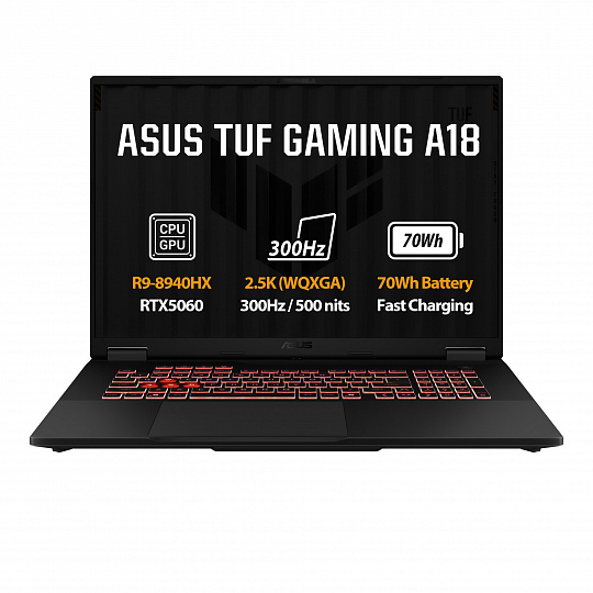 ASUS TUF Gaming A18/FA808PP-TT010WZ/R9-8940HX/18"/2560x1600/32GB/1TB/RTX 5070/W11H/Gray/2R ASUS TUF Gaming A18/FA808PP-TT010WZ/R9-8940HX/18"/2560x1600/32GB/1TB/RTX 5070/W11H/Gray/2R