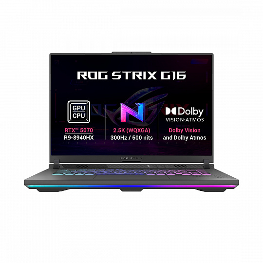 ASUS ROG Strix G16/G614PP-TS147Z/R9-8940HX/16"/2560x1600/32GB/1TB/RTX 5070/bez OS/Gray/2R ASUS ROG Strix G16/G614PP-TS147Z/R9-8940HX/16"/2560x1600/32GB/1TB/RTX 5070/bez OS/Gray/2R