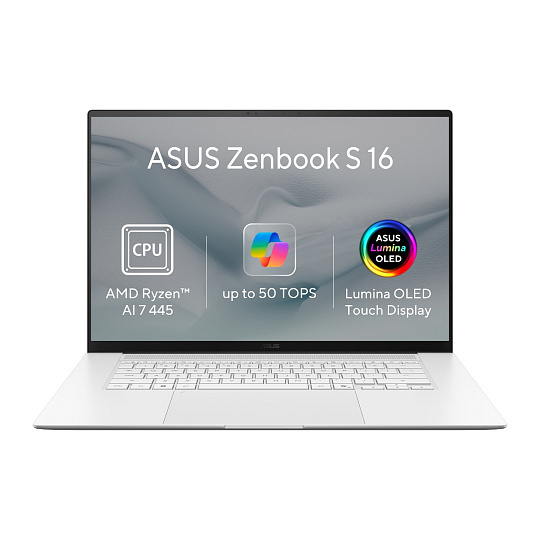 ASUS Zenbook S16 OLED/UM5606GA-OLED532W/AI7-445/16"/2880x1800/T/16GB/1TB/AMD int/W11H/White/2R