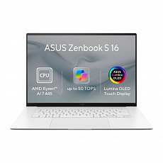 ASUS Zenbook S16 OLED/UM5606GA-OLED532W/AI7-445/16"/2880x1800/T/16GB/1TB/AMD int/W11H/White/2R ASUS Zenbook S16 OLED/UM5606GA-OLED532W/AI7-445/16"/2880x1800/T/16GB/1TB/AMD int/W11H/White/2R