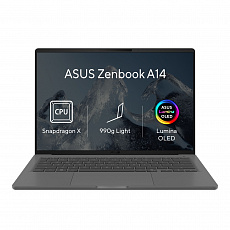 ASUS Zenbook A14/UX3407QA-QD612W/SD-X1-26-100/14"/WUXGA/32GB/512GB/Adreno/W11H/Gray/2R ASUS Zenbook A14/UX3407QA-QD612W/SD-X1-26-100/14"/WUXGA/32GB/512GB/Adreno/W11H/Gray/2R
