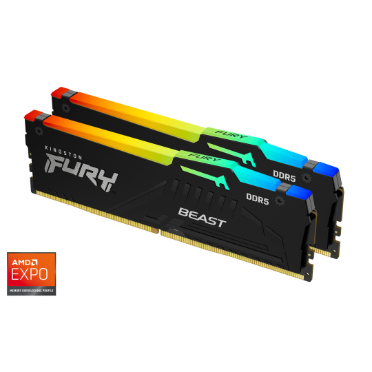 Kingston FURY Beast EXPO/DDR5/32GB/5200MHz/CL36/2x16GB/RGB/Black
