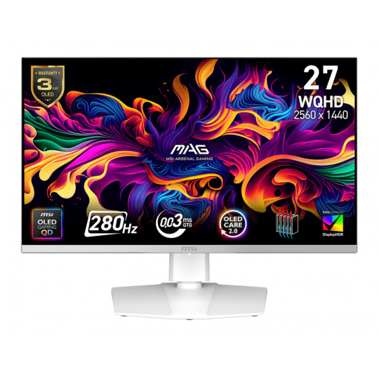 MSI MAG/272QPW X28/26,5"/QD-OLED/QHD/280Hz/0,03ms/Bílá/2R