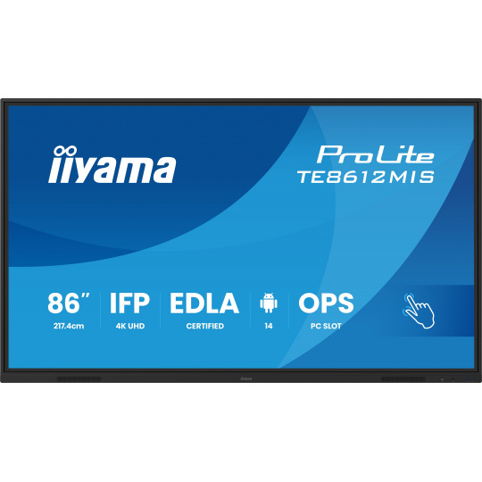 86" iiyama TE8612MIS-B4AG:IPS,4K,40P,USB-C,EDLA