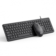 Klávesnice C-TECH KBM-105, drátový combo set s myší, USB, CZ/SK Klávesnice C-TECH KBM-105, drátový combo set s myší, USB, CZ/SK