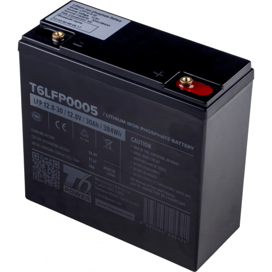 Baterie T6 Power LiFePO4, 12.8V, 30Ah, 384Wh, Bluetooth, T12