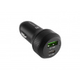 Natec nabíječka do auta CONEY, 1XUSB, 1XUSB-C, 48W