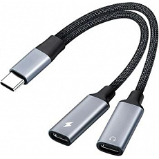 PremiumCord redukce USB-C 2v1 pro audio a nabíjení PremiumCord redukce USB-C 2v1 pro audio a nabíjení