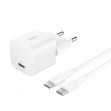 BELKIN 25W USB PD nabíjecí adaptér bílý + 1m USB-C kabel