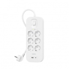 Belkin Surge protection s USB-C, 6 zásuvek Belkin Surge protection s USB-C, 6 zásuvek