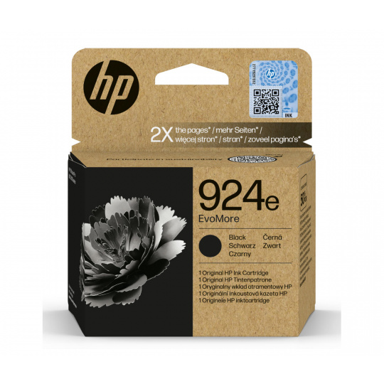 HP 924e inkoustová náplň černá, 4K0V0NE