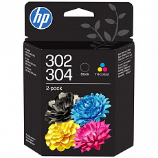 HP 302/304 Tri-color/Black Ink Crtg 2-Pk HP 302/304 Tri-color/Black Ink Crtg 2-Pk