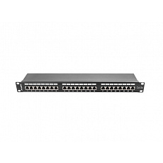 LANBERG PATCH PANEL 24 PORTŮ 1U 19" CAT.5E FTP STÍNĚNÝ ČERNÝ