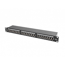 LANBERG PATCH PANEL 24 PORTŮ 1U 19" CAT.6 FTP STÍNĚNÝ ČERNÝ