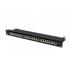 PATCH PANEL 24 PORTŮ 1U 19" CAT.7 FTP STÍNĚNÝ ČERNÝ LANBERG PATCH PANEL 24 PORTŮ 1U 19" CAT.7 FTP STÍNĚNÝ ČERNÝ LANBERG