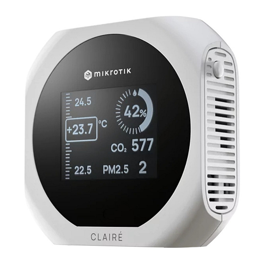 MikroTIk IAQM-THC2PV-W, Claire - Air Quality Monitor, CO2, Temp, RH, PM2.5/10, VOC, bílá