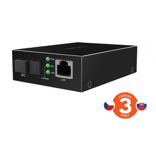 Tenda TFC300A Gigabit Media Converter WDM, SM, Tx 1550nm, Rx 1310nm, 1x SC (UPC), 1x GLAN, 3 km