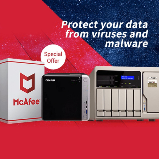 QNAP LS-MCAFEE-2Y - McAfee antivirus 2 years license, Physical Package