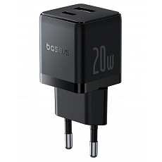 Baseus Rychlonabíječka do sítě Palm 20W 1xUSB-A 1xUSB-C PD QC 3.0 černá Baseus Rychlonabíječka do sítě Palm 20W 1xUSB-A 1xUSB-C PD QC 3.0 černá