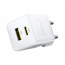 Baseus Rychlonabíječka do sítě Palm 30W 1xUSB-A 1xUSB-C PD QC 3.0 bílá Baseus Rychlonabíječka do sítě Palm 30W 1xUSB-A 1xUSB-C PD QC 3.0 bílá