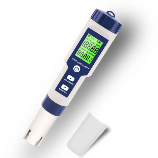 W-Star Tester vody 5v1 EZ9909SP na pH, vodivost, TDS a salinitu pro bazény, studny
