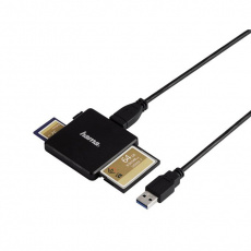 Čtečka karet Hama Multi USB 3.0, SD/microSD/CF černá
