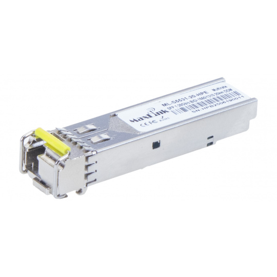 MaxLink 1.25G SFP optický HP modul, WDM(BiDi), SM, Tx 1550/Rx1310nm, 20km, 1x LC konektor, DDM, HPE MaxLink 1.25G SFP optický HP modul, WDM(BiDi), SM, Tx 1550/Rx1310nm, 20km, 1x LC konektor, DDM, HPE