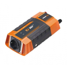 Napěťový měnič Carspa PID600-12, 12V/230V+2xUSB 600W, modifikovaná sinus, digitální display, vhodný do auta