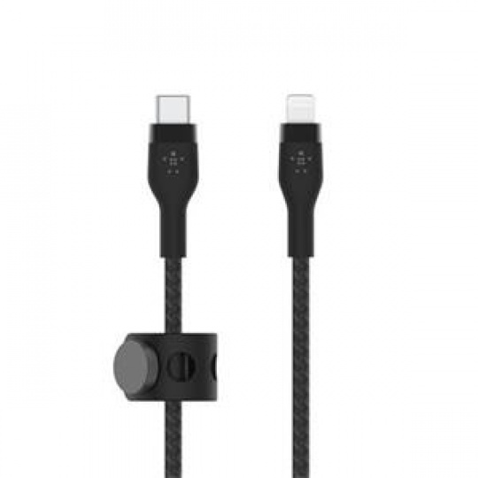 Belkin USB-C kabel s lightning konektorem, 2m, černý - odolný PRO Flex