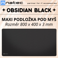 Maxi podložka pod myš Natec Obsidian black 80x40 cm