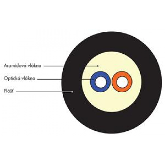 DROP 2vl 500m SM09/125 G.657A2 Corning LSZH