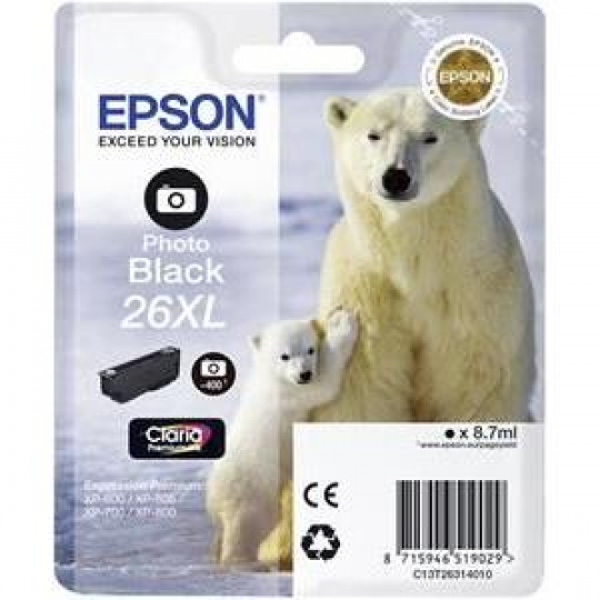 EPSON cartridge T2631 photo black (lední medvěd) XL