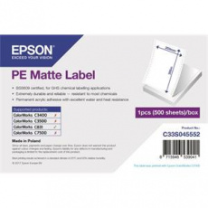 EPSON PE Matte Label - Die-cut Fanfold sheets with sprockets: 203mm x 305mm, 500 labels EPSON PE Matte Label - Die-cut Fanfold sheets with sprockets: 203mm x 305mm, 500 labels