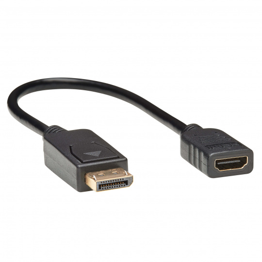 Video adaptér DisplayPort / HDMI (Samec/Samice), HDCP, černá, 0.31m
