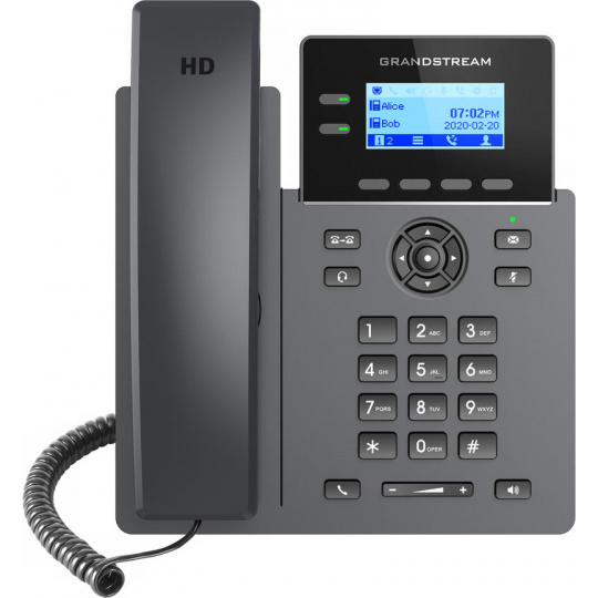 Grandstream GRP2602 SIP telefon, 2,21" LCD podsv. displej, 4 SIP účty, 2x100Mbit port