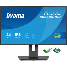24" iiyama X2492HSU-B1:IPS,FHD,HDMI,DP,green,HAS