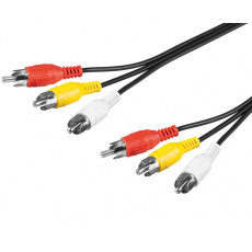 PremiumCord Kabel 3x CINCH-3x CINCH M/M 2m