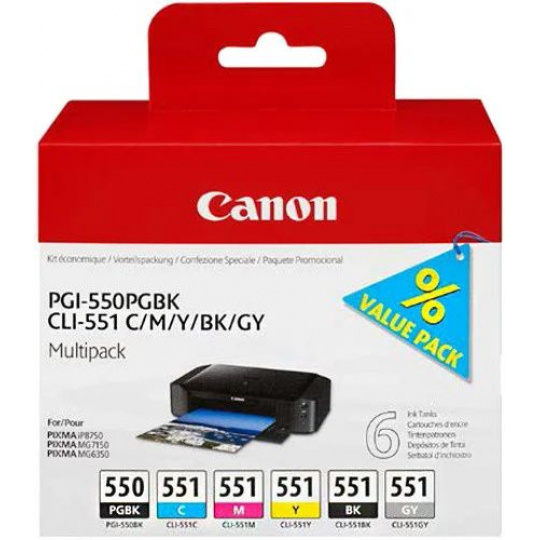 Canon PGI-550 + CLI-551 C/M/Y/BK/GY  Multi pack