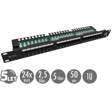 19" patch panel Solarix 24 x RJ45 CAT5E UTP s vyvazovací lištou 1U SX24L-5E-UTP-BK-N 19" patch panel Solarix 24 x RJ45 CAT5E UTP s vyvazovací lištou 1U SX24L-5E-UTP-BK-N