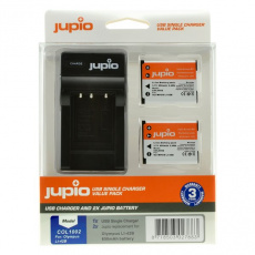 Set Jupio 2x Li-40B (Li-42B/NP45/D-Li63/EN-EL10 ) 650 mAh + USB nabíječka Set Jupio 2x Li-40B (Li-42B/NP45/D-Li63/EN-EL10 ) 650 mAh + USB nabíječka