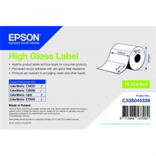 EPSON High Gloss Label - Die-cut Roll: 102mm x 51mm, 610 labels