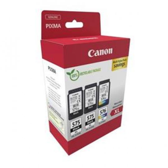 Canon cartridge PG-575XLx2/CL-576XL Multipack / 2x Black +1x Color / 2x15ml + 1x12,6ml