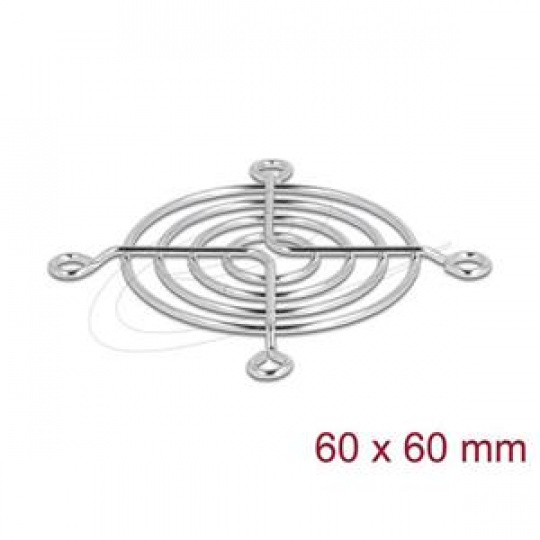 Delock Mřížka ventilátoru, 60 x 60 mm, stříbrná